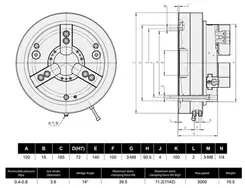 Placa Pneumática Frontal 185 mm Alta Precisão 0,01mm Carissimi