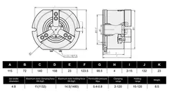 Placa Pneumática Vertical Passante Carissimi 115 mm, Alta Precisão e Fixação Segura